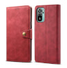 Lenuo Leather flipové pouzdro pro Xiaomi Redmi Note 10, červená 
