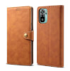 Lenuo Leather flipové pouzdro pro Xiaomi Redmi Note 10, hnědá 