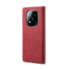 Lenuo Leather flipové pouzdro pro Xiaomi Redmi Note 14 Pro 5G červená 