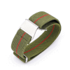 Lenuo nylonový strap 22 mm zelená/červený proužek 