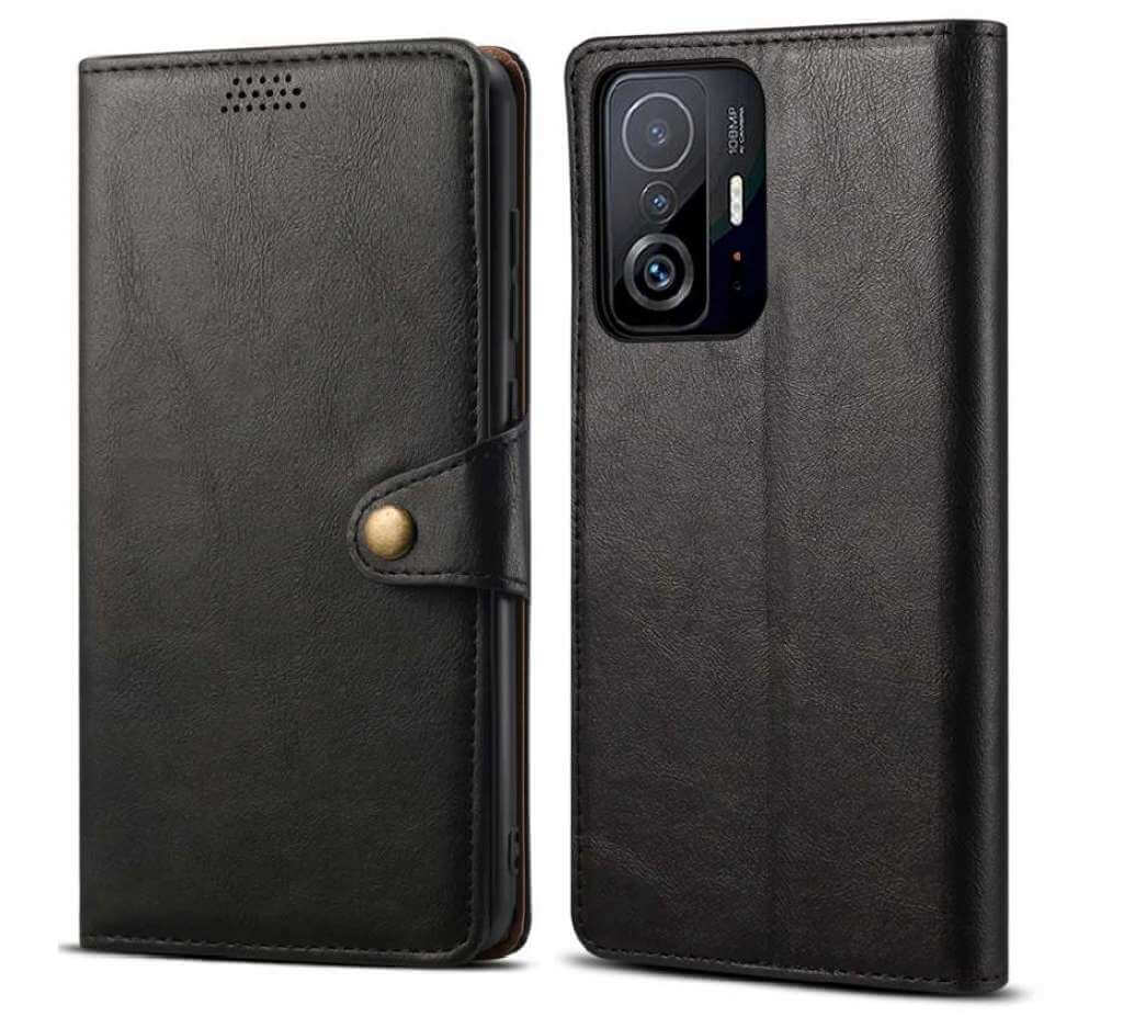 Lenuo Leather flipové pouzdro pro Xiaomi Mi 11T/Mi 11T Pro, černá 