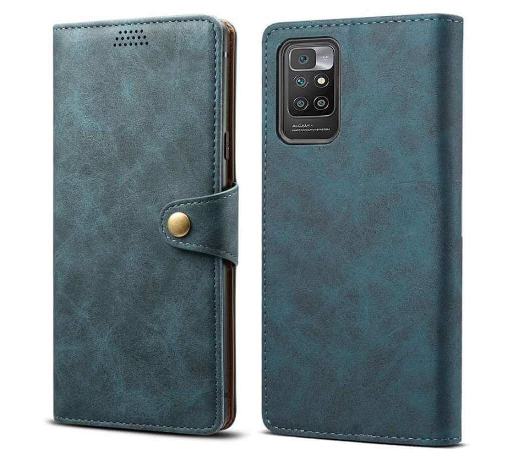 Lenuo Leather flipové pouzdro pro Xiaomi Redmi 10, modrá 