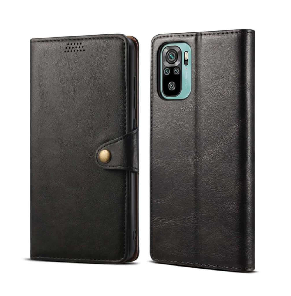 Lenuo Leather flipové pouzdro pro Xiaomi Redmi Note 10, černá 