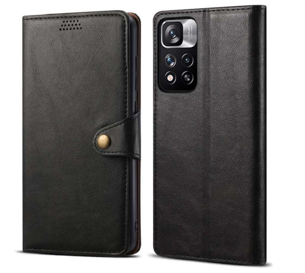 Lenuo Leather flipové pouzdro pro Xiaomi Redmi Note 11 Pro+ 5G, černá 