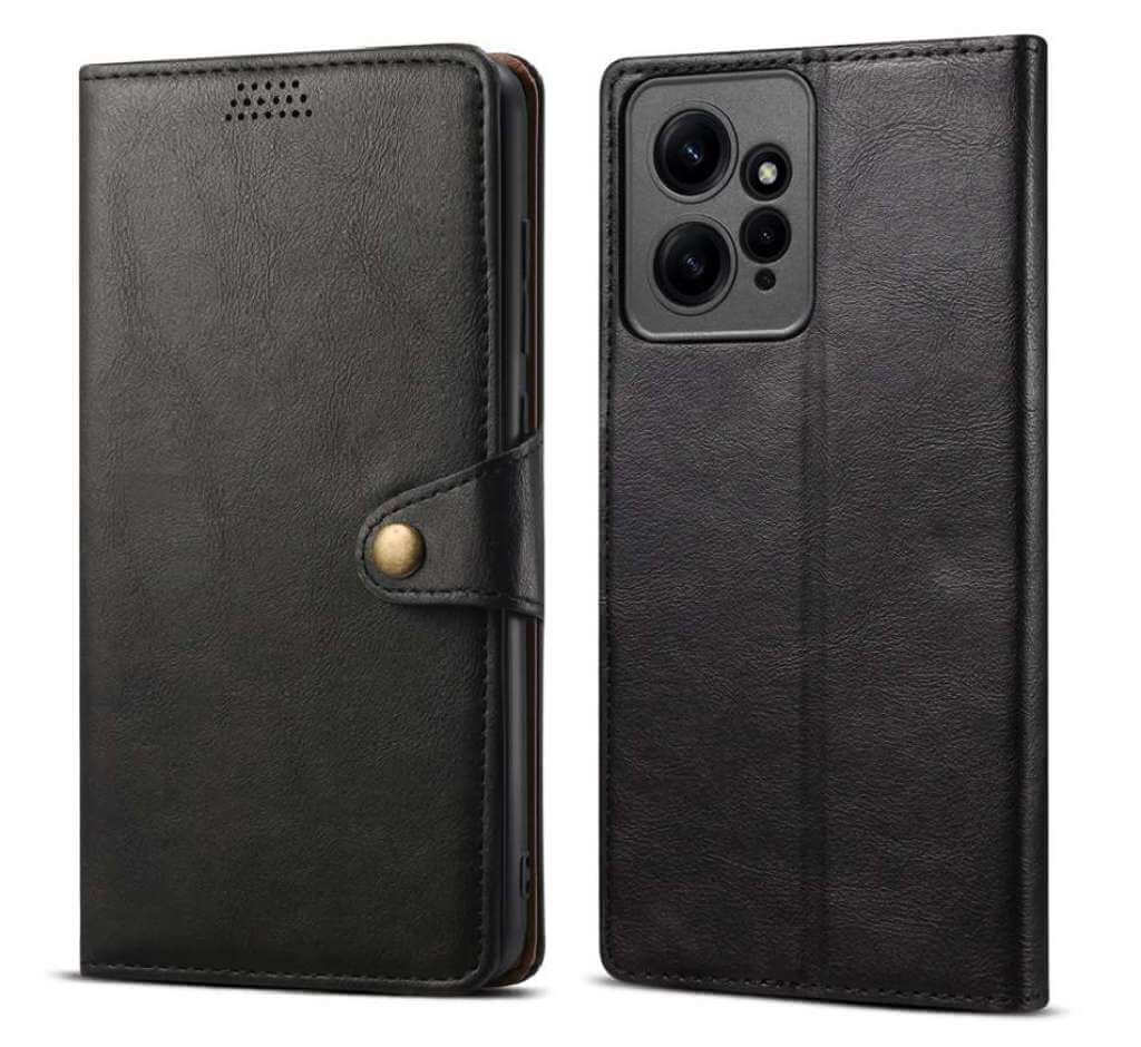 Lenuo Leather flipové pouzdro pro Xiaomi Redmi Note 12 černá 