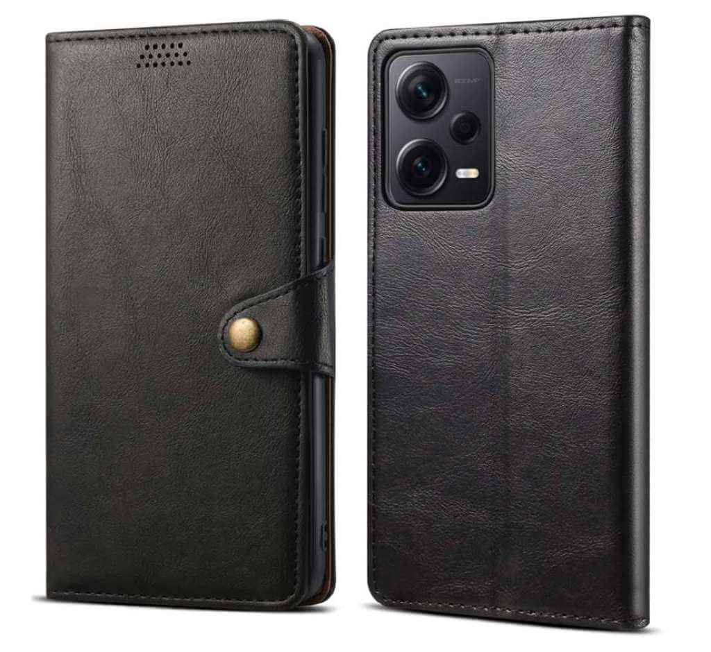 Lenuo Leather flipové pouzdro pro Xiaomi Redmi Note 12 Pro 5G černá 