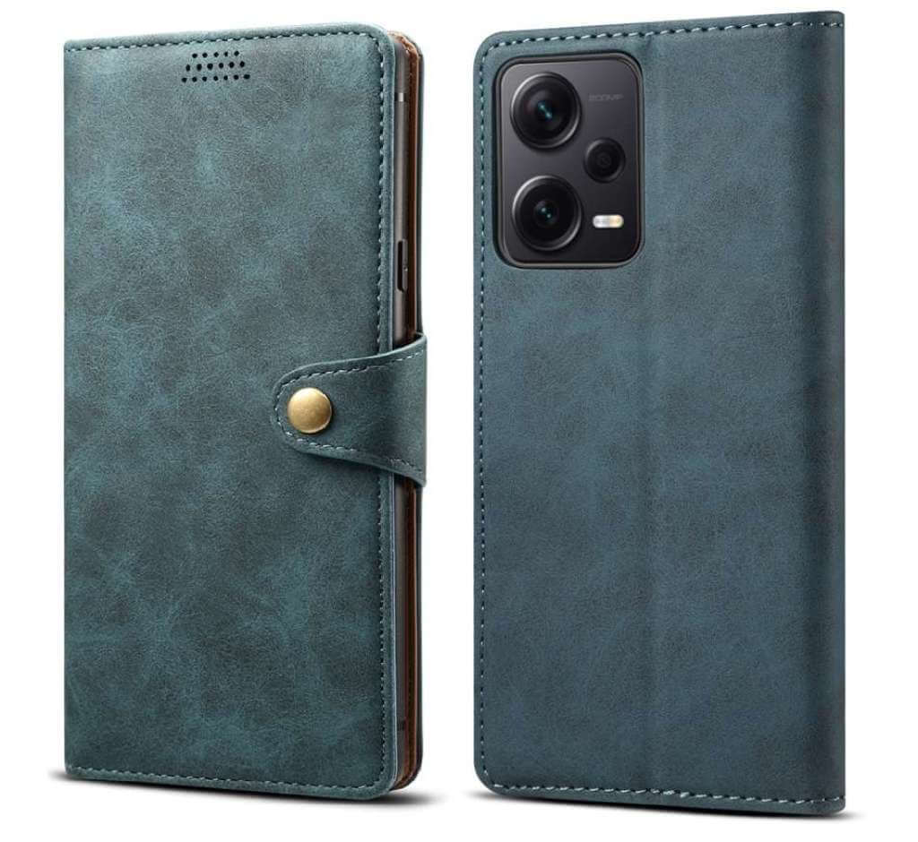 Lenuo Leather flipové pouzdro pro Xiaomi Redmi Note 12 Pro 5G modrá 