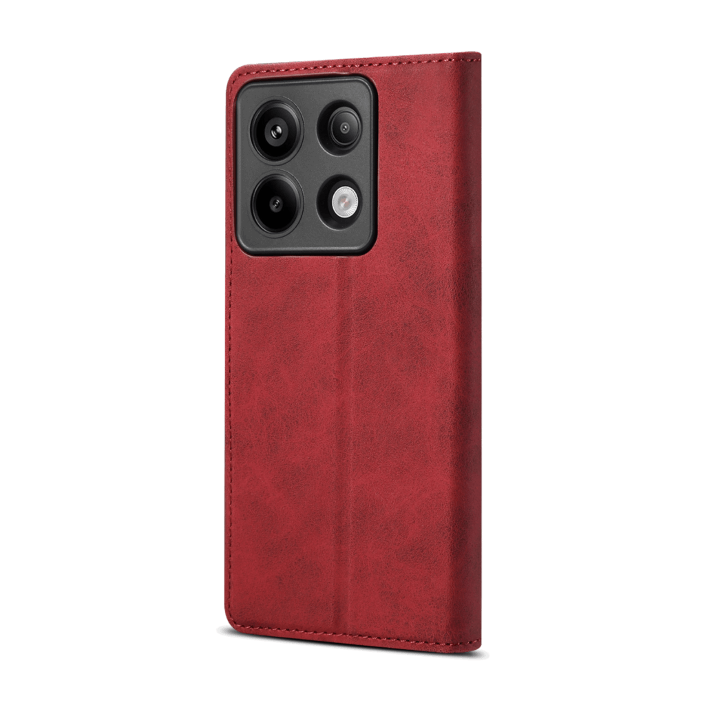 Lenuo Leather flipové pouzdro pro Xiaomi Redmi Note 13 Pro 5G červená 
