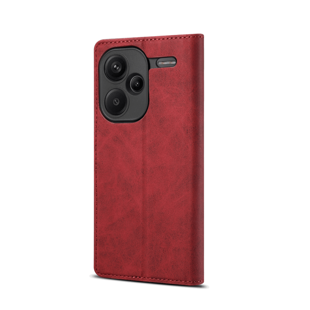Lenuo Leather flipové pouzdro pro Xiaomi Redmi Note 13 Pro+ 5G červená 