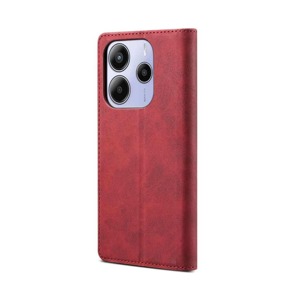 Lenuo Leather flipové pouzdro pro Xiaomi Redmi Note 14 4G červená 