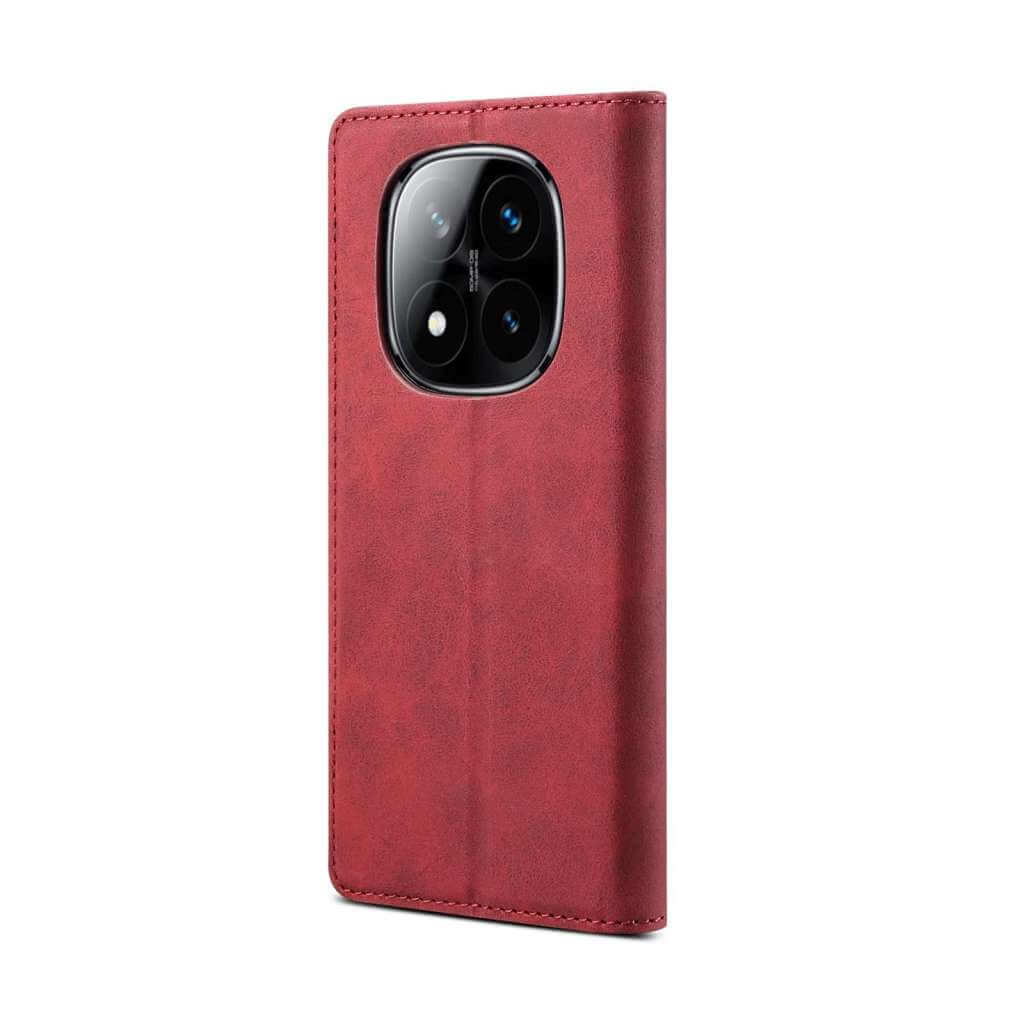 Lenuo Leather flipové pouzdro pro Xiaomi Redmi Note 14 Pro 4G červená 