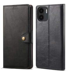 Lenuo Leather flipové pouzdro pro Xiaomi Redmi A1/A2, černá 