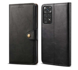 Lenuo Leather flipové pouzdro pro Xiaomi Redmi Note 11 Pro/Pro 5G, černá 