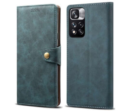 Lenuo Leather flipové pouzdro pro Xiaomi Redmi Note 11 Pro+ 5G, modrá 