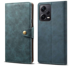 Lenuo Leather flipové pouzdro pro Xiaomi Redmi Note 12 5G, modrá 
