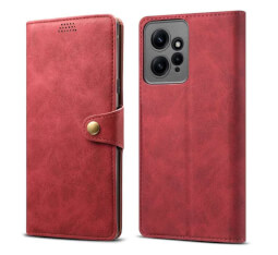 Lenuo Leather flipové pouzdro pro Xiaomi Redmi Note 12 červená 