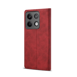 Lenuo Leather flipové pouzdro pro Xiaomi Redmi Note 13 5G červená 
