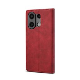 Lenuo Leather flipové pouzdro pro Xiaomi Redmi Note 13 červená 