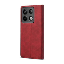 Lenuo Leather flipové pouzdro pro Xiaomi Redmi Note 13 Pro 5G červená 