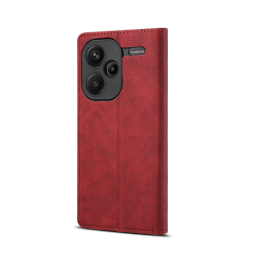 Lenuo Leather flipové pouzdro pro Xiaomi Redmi Note 13 Pro+ 5G červená 