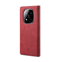 Lenuo Leather flipové pouzdro pro Xiaomi Redmi Note 14 Pro 5G červená 
