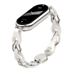 Xiaomi Smart Band 8/9/10 Strap kov/kůže Bílý 