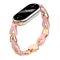 Xiaomi Smart Band 8/9 Strap kov/kůže Růžový 