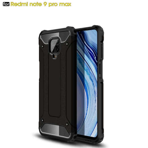 Lenuo Armor obal pro Xiaomi Redmi Note 9 Pro, černá 