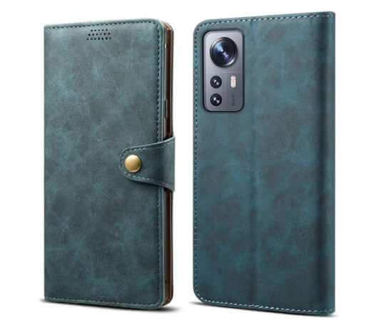 Lenuo Leather flipové pouzdro pro Xiaomi 12/12X, modrá 