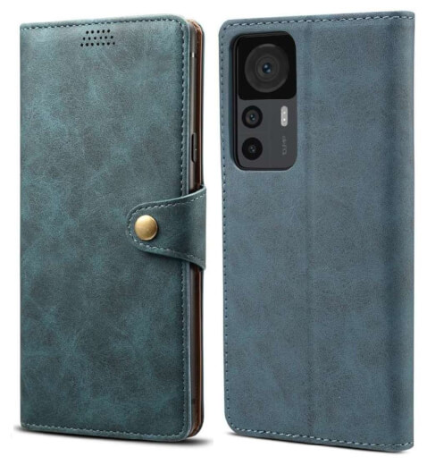 Lenuo Leather flipové pouzdro pro Xiaomi 12T/12T Pro, modrá 