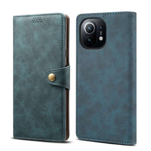 Lenuo Leather flipové pouzdro pro Xiaomi Mi 11, modrá 