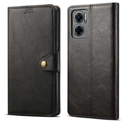 Lenuo Leather flipové pouzdro pro Xiaomi Redmi 10 5G, černá 