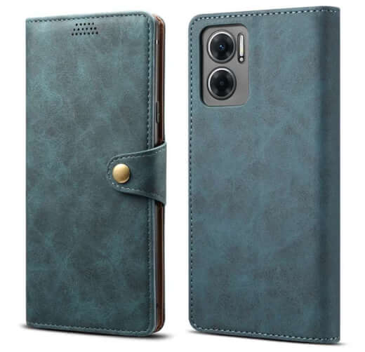 Lenuo Leather flipové pouzdro pro Xiaomi Redmi 10 5G, modrá 