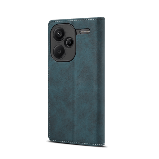Lenuo Leather flipové pouzdro pro Xiaomi Redmi Note 13 Pro+ 5G modrá 