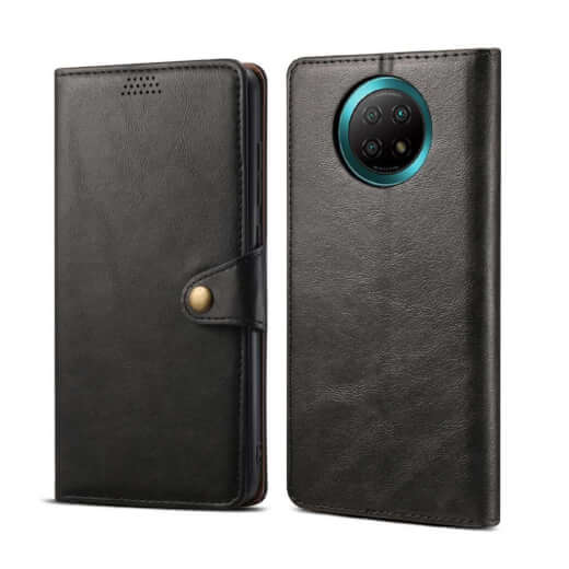 Lenuo Leather flipové pouzdro pro Xiaomi Redmi Note 9T, černá 