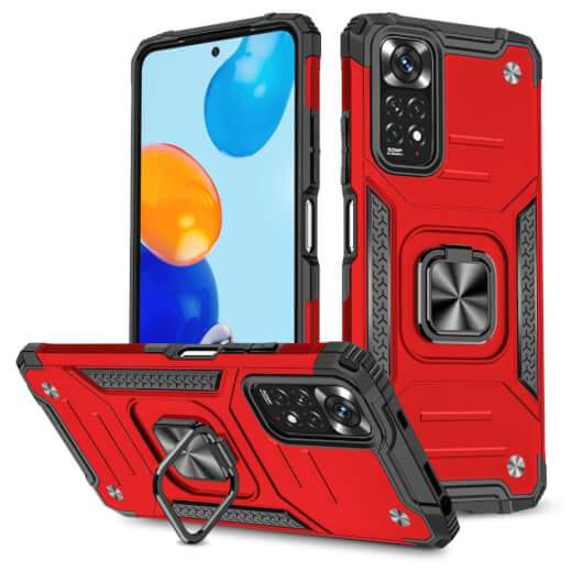 Lenuo Union Armor obal pro Xiaomi Redmi Note 11/11S, červená 