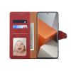 Lenuo Leather flipové pouzdro pro Xiaomi Redmi Note 13 Pro+ 5G červená 